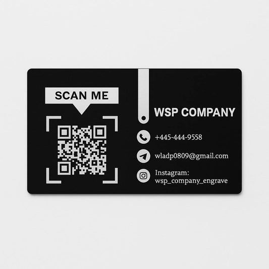 Black Gloss Engraved Business Cards – Custom Design – 100 pack